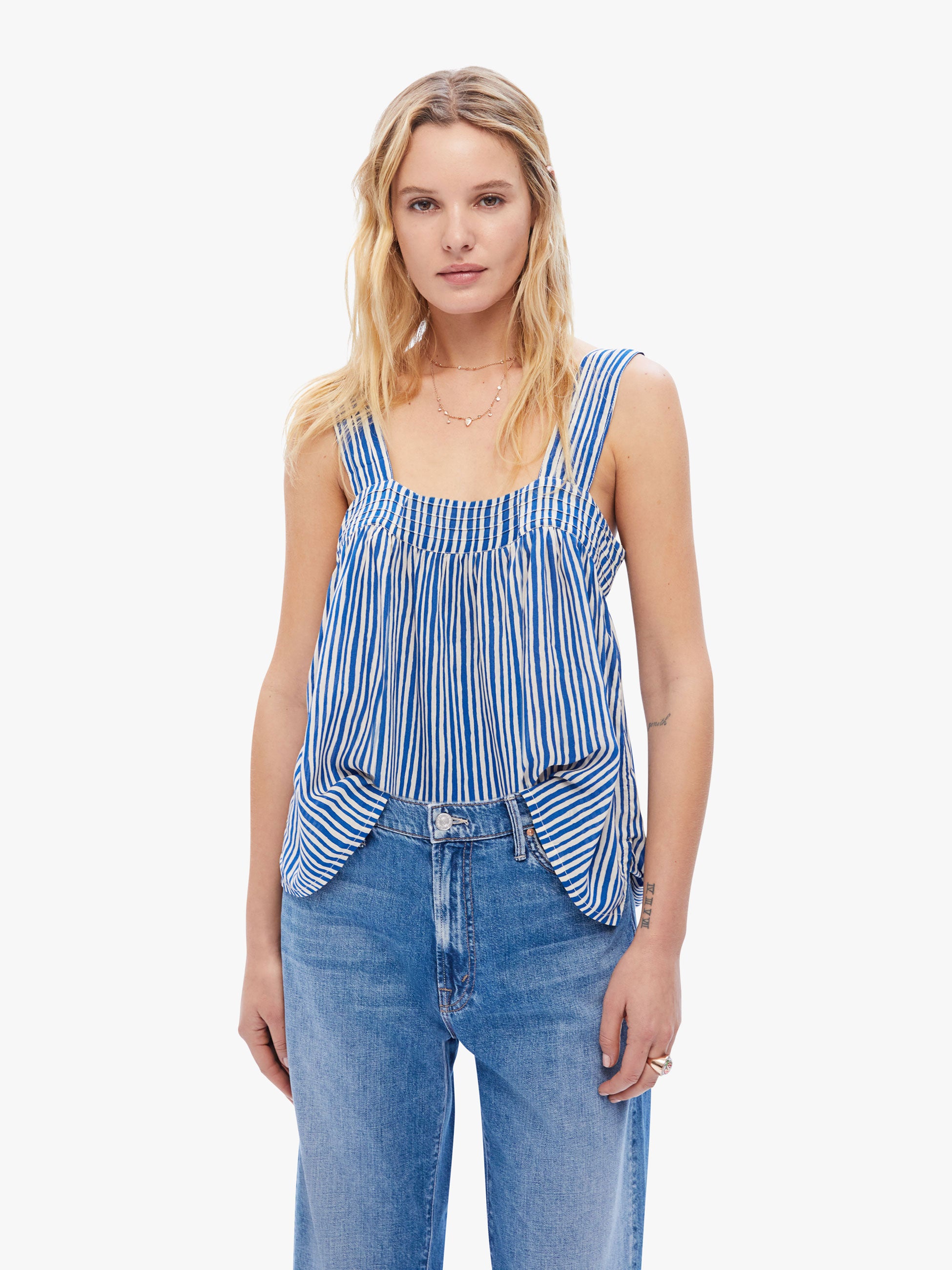 THE GRAB BAG CROP TEE - ST BARTS | MOTHER DENIM