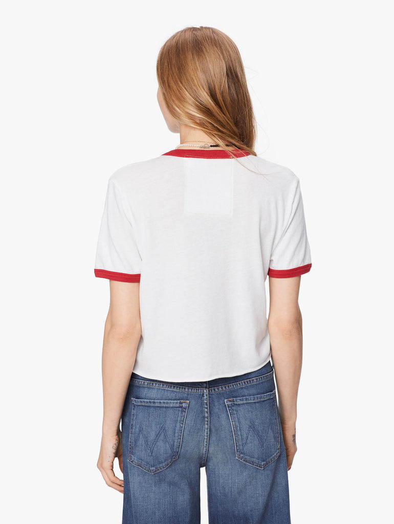 Women's Aviator Nation White Crew Neck Tee | MOTHER Denim