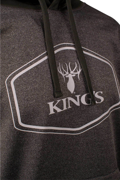King's Logo Poly Hoodie in Black | Corbotras lochi