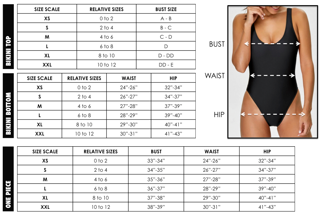 SHADY LADY SWIM SIZE CHART – Shady Lady Eyewear Ltd.