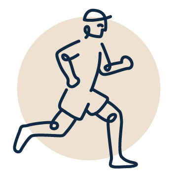 Sketch of a person running and feeling the impact of Sleep Apnea