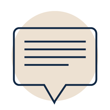 A sketch icon of a speech bubble representing important information