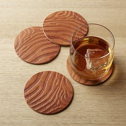 CB2 Leather Coasters