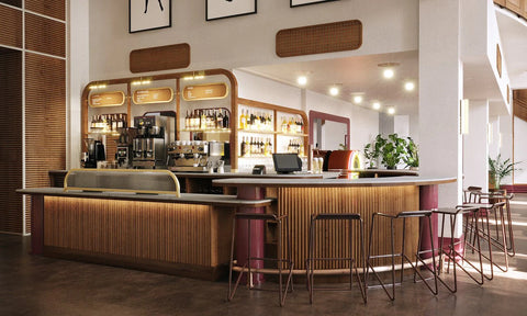 Indoor modern, elegant restaurant bar