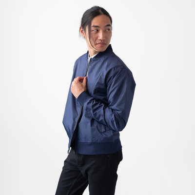 Women's Navy Bomber Jacket - A Classic Layering Piece