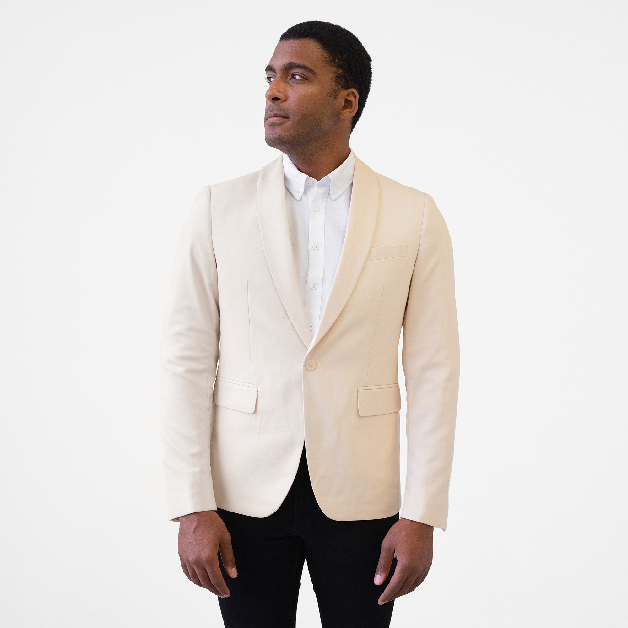 Men's Ivory Shawl Collar Suit Coat - Stock Mfg Co product image