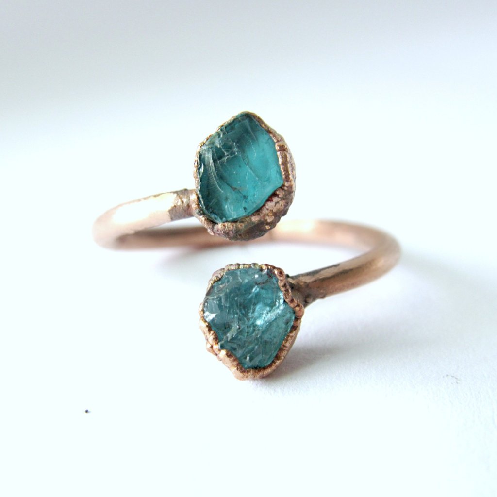Crystal Ring, Raw gemstone ring 