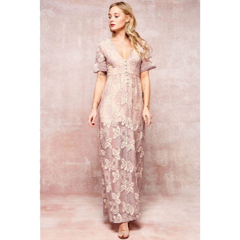 lavender lace maxi dress