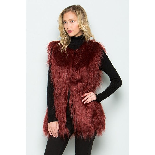 red fur vest