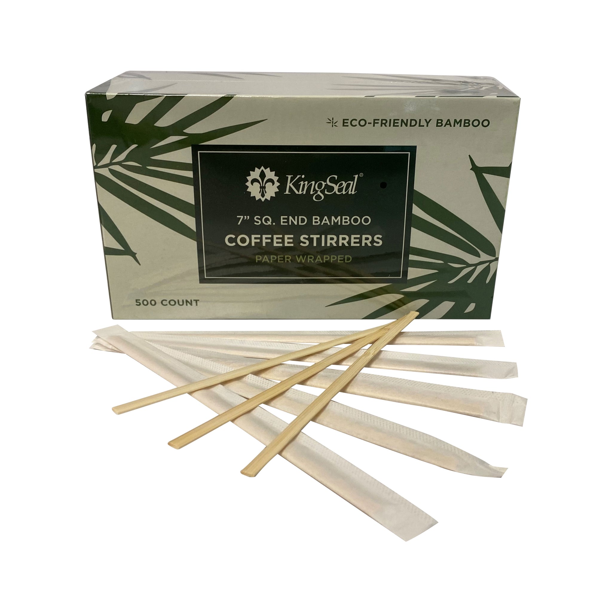 KingSeal FSC® C041262 Certified Birch Wood Coffee Stirrers, Stir Sticks,  Round End - 7.5 Inch