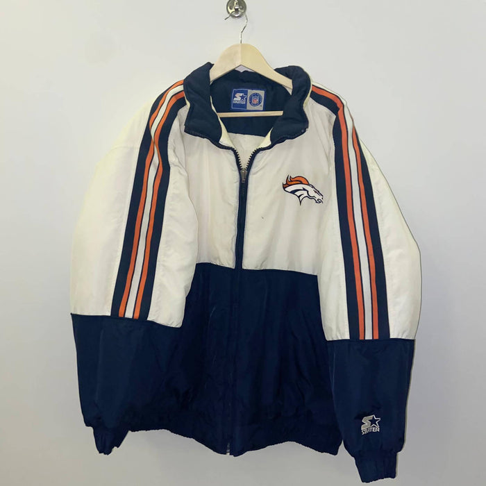 Vintage Starter Denver Broncos Jacket - White/Black - XXL — TopBoy