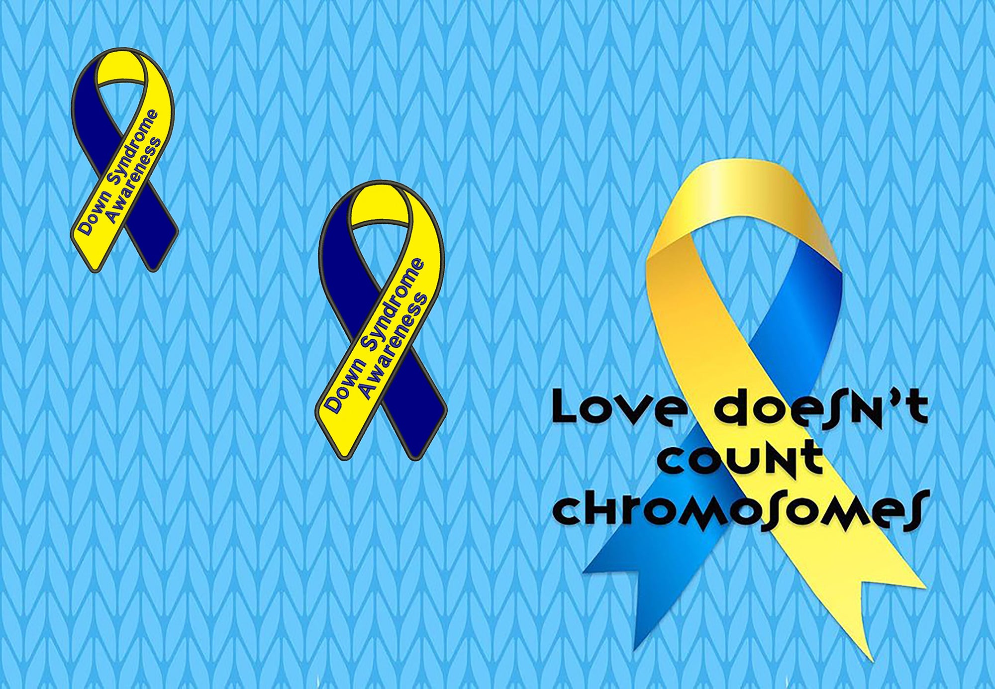 Blue & Yellow Ribbon Awareness Merchandise, Down Syndrome – Fundraising For  A Cause