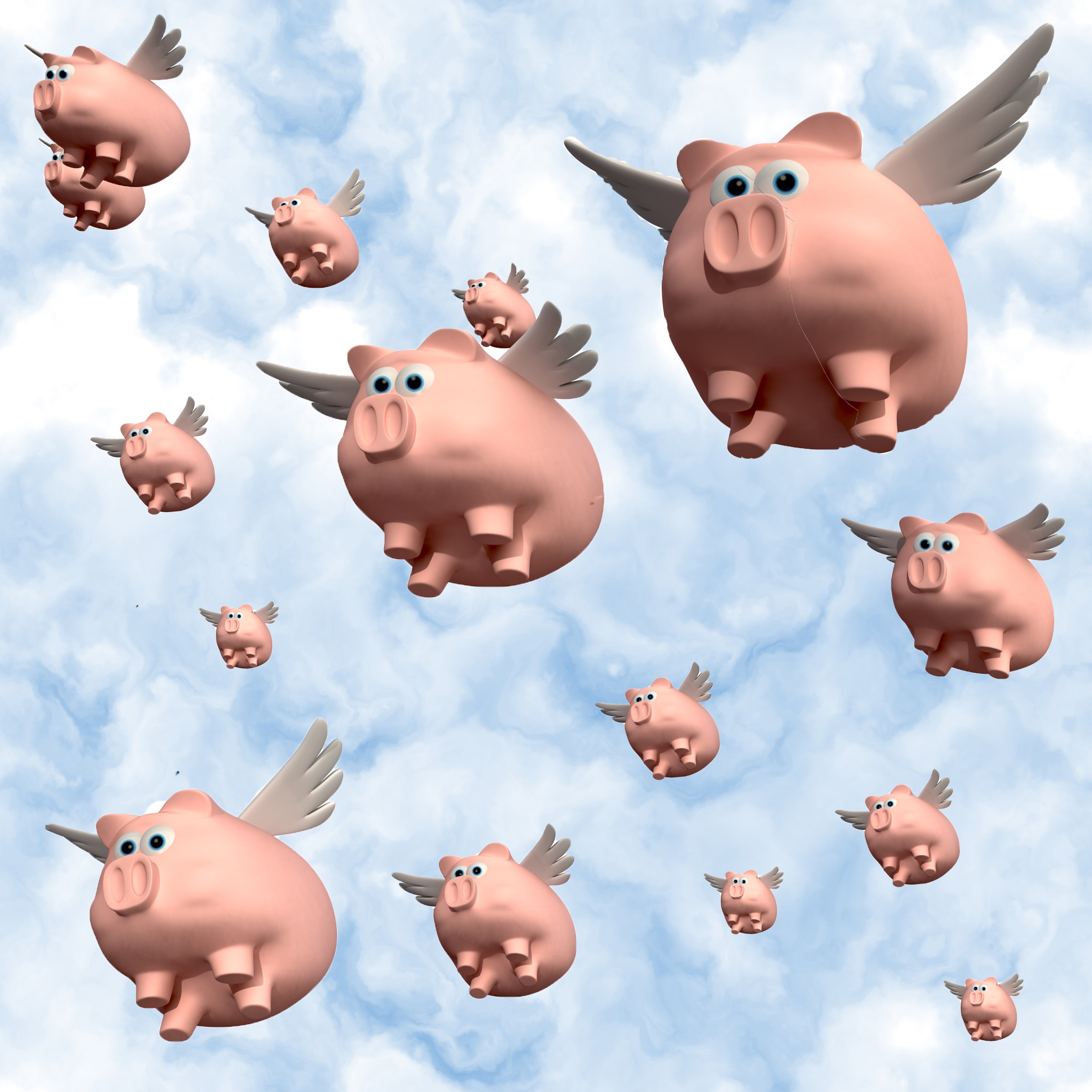 animated flying pig