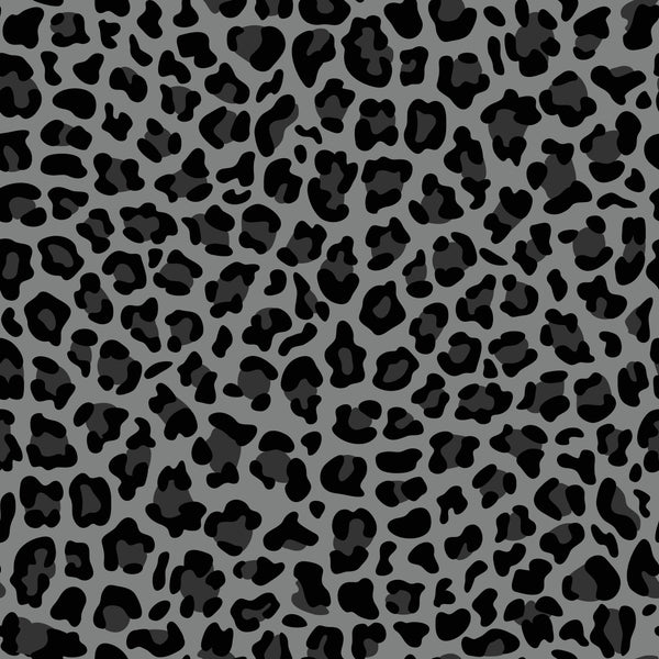 African Fabric, Black and Gray Leopard Fabric on Gray, Cotton or Fleece ...