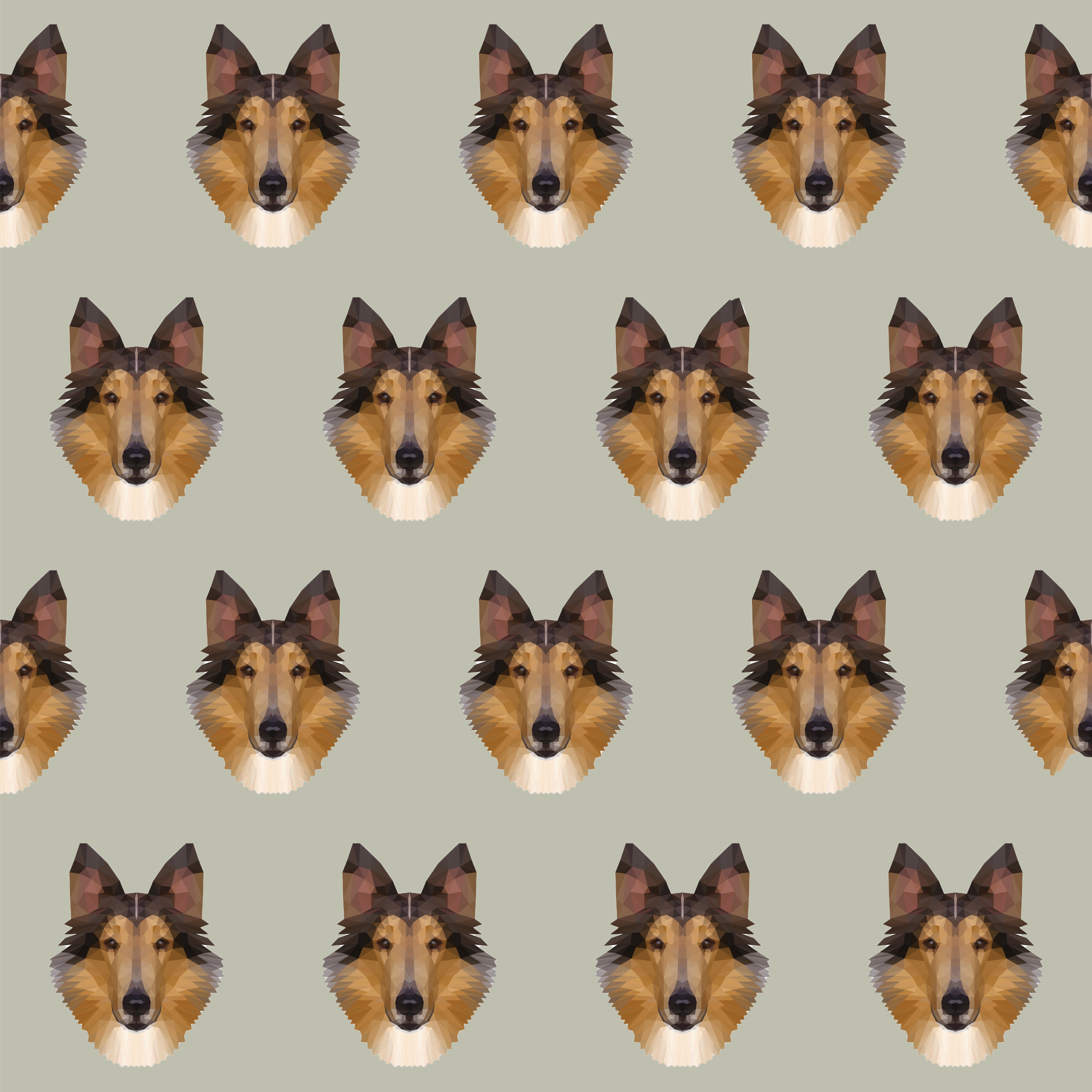 Dog Fabric Collie Fabric Collie Head Cotton Or Fleece 1323