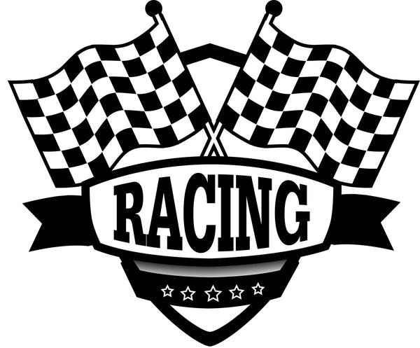 Download Race Car Fabric, Checkered Flag and logo Black 1391 ...