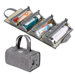 Foldable travel bag with compartments for toys and more