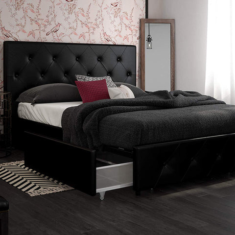 Upholstered bed with storage - you can use it to store your favorite sex play items