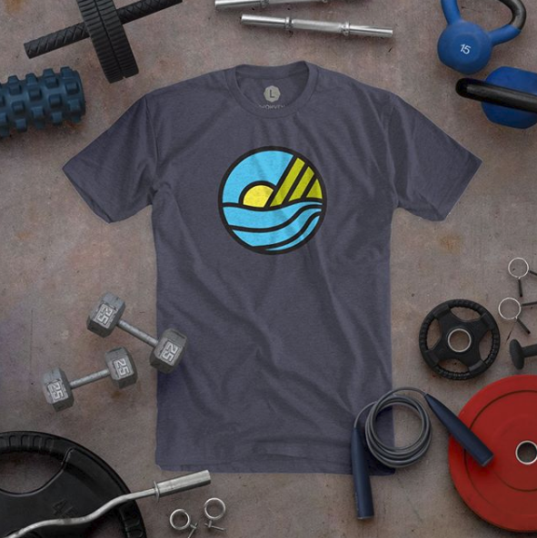 wohven t-shirt with gym equipment