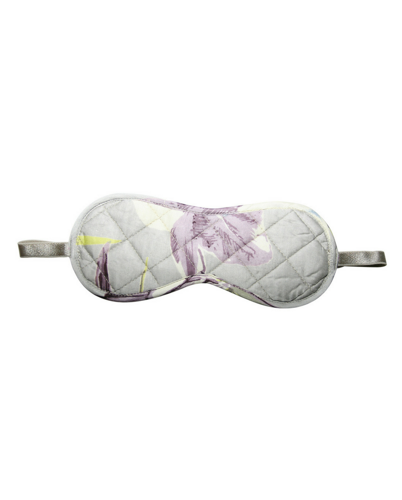 Bamboo Satin Paula Grey Floral Eye Mask Azura Bay Us