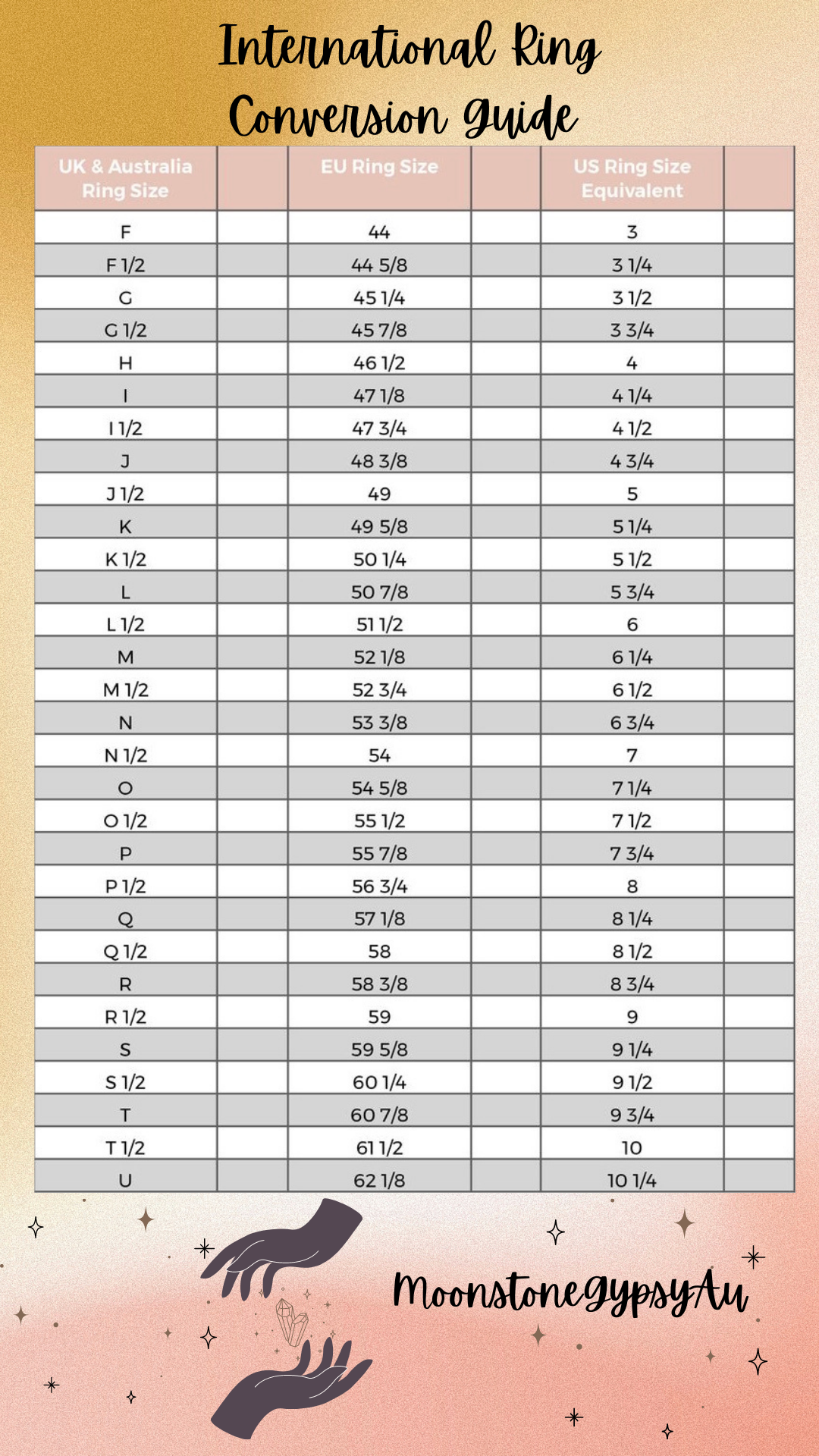 belt size conversion chart