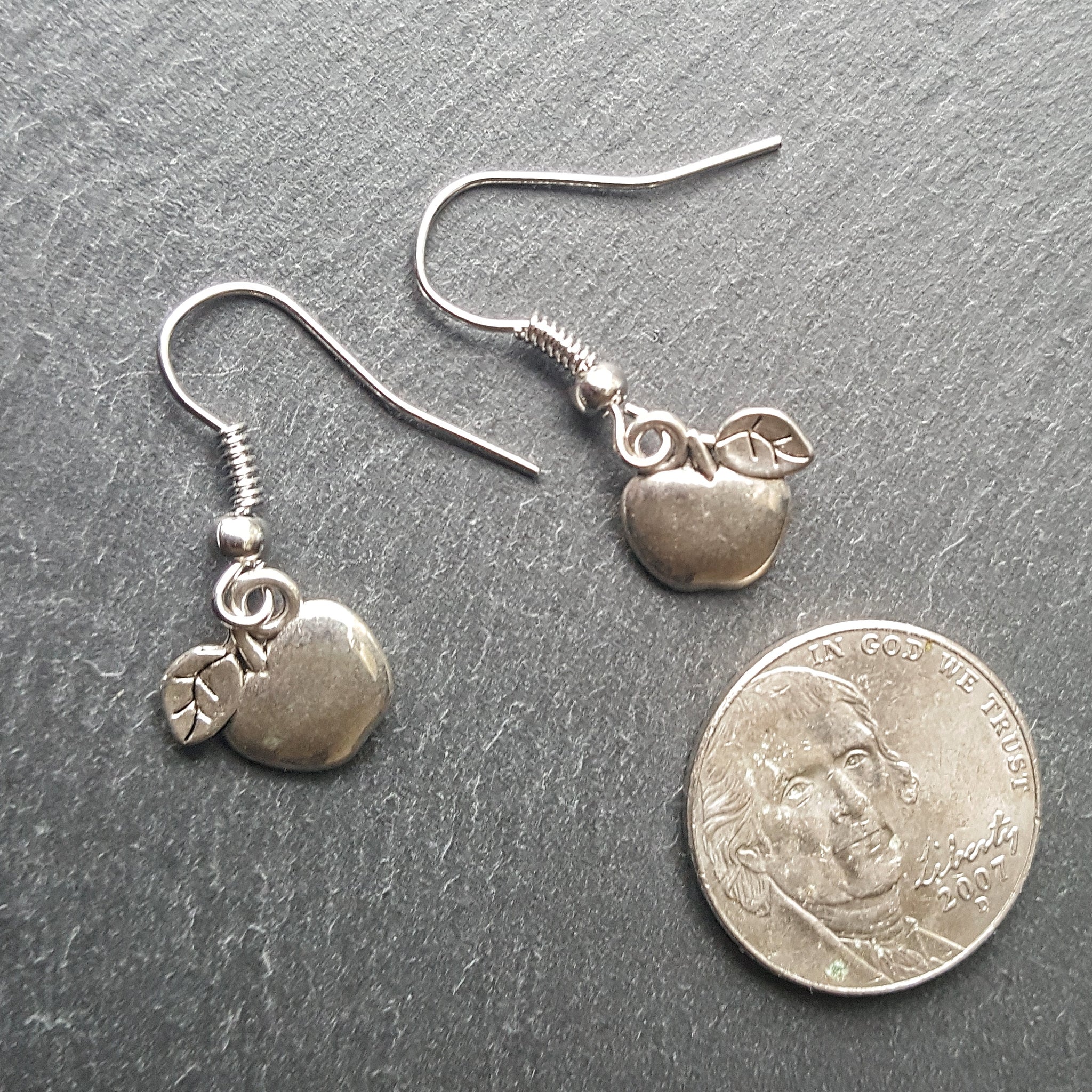 Silver Apple Earrings Teacher Gift – DRAVYNMOOR