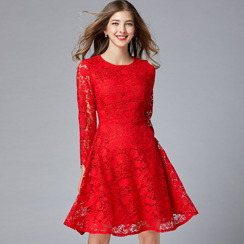 plus size red lace dress e21dea