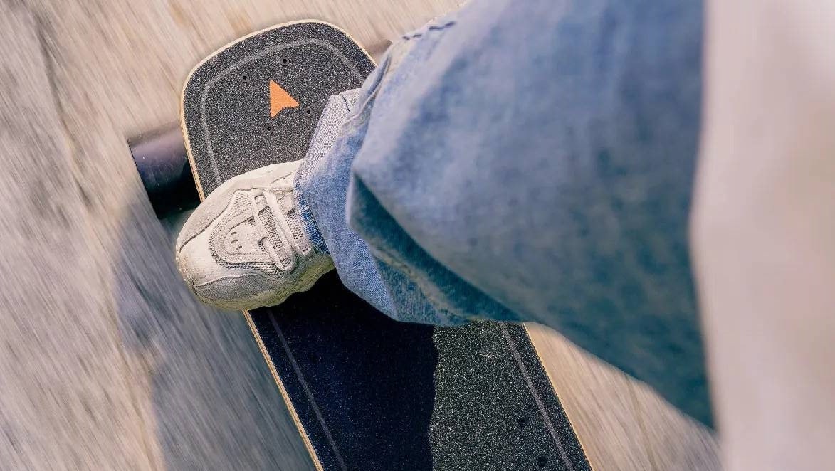 Riding Electric Skateboard