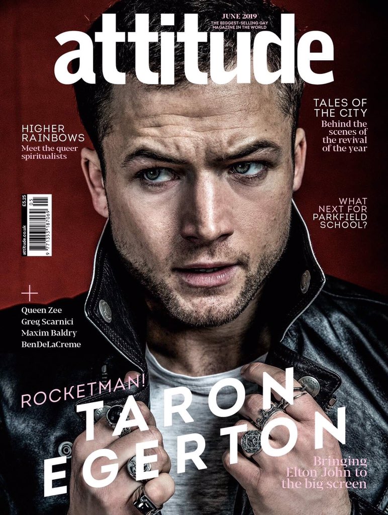 UK ATTITUDE magazine June 2019 TARON EGERTON (ROCKETMAN) COVER AND FE