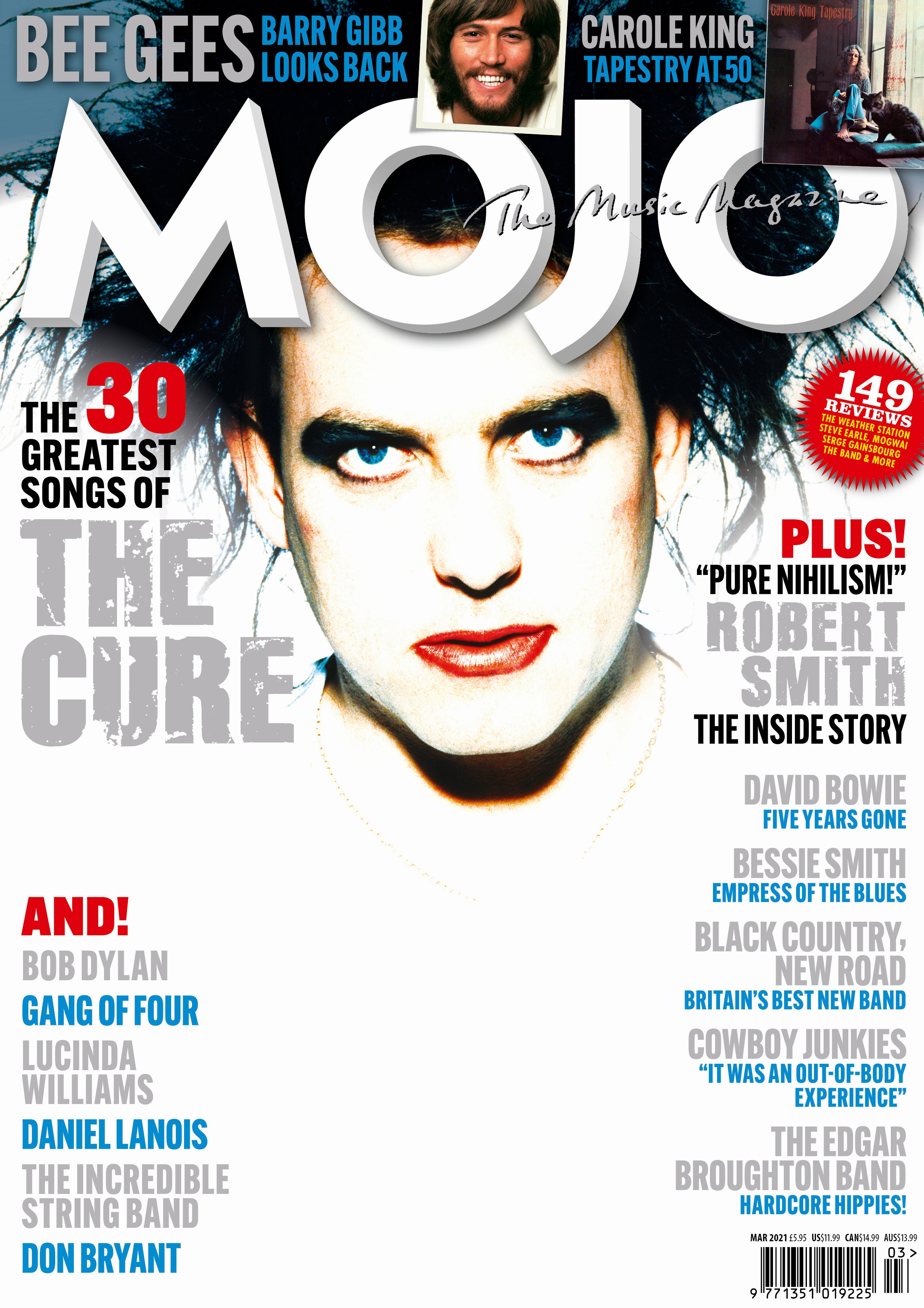 Mojo Magazine 328 March 2021 ROBERT SMITH The Cure BARRY GIBB David B