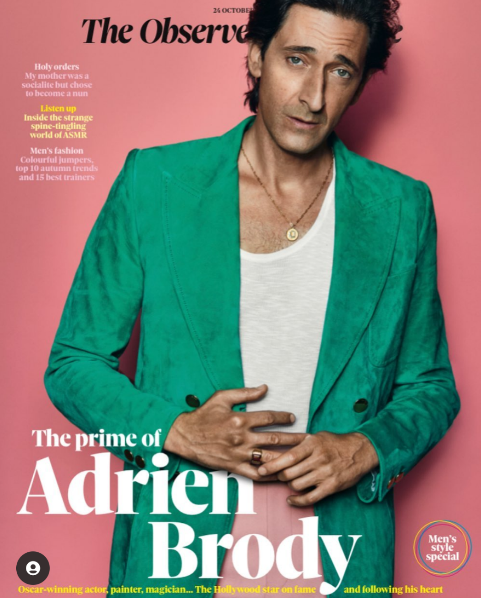 OBSERVER Magazine October 2021: ADRIEN BRODY COVER FEATURE The French -  YourCelebrityMagazines