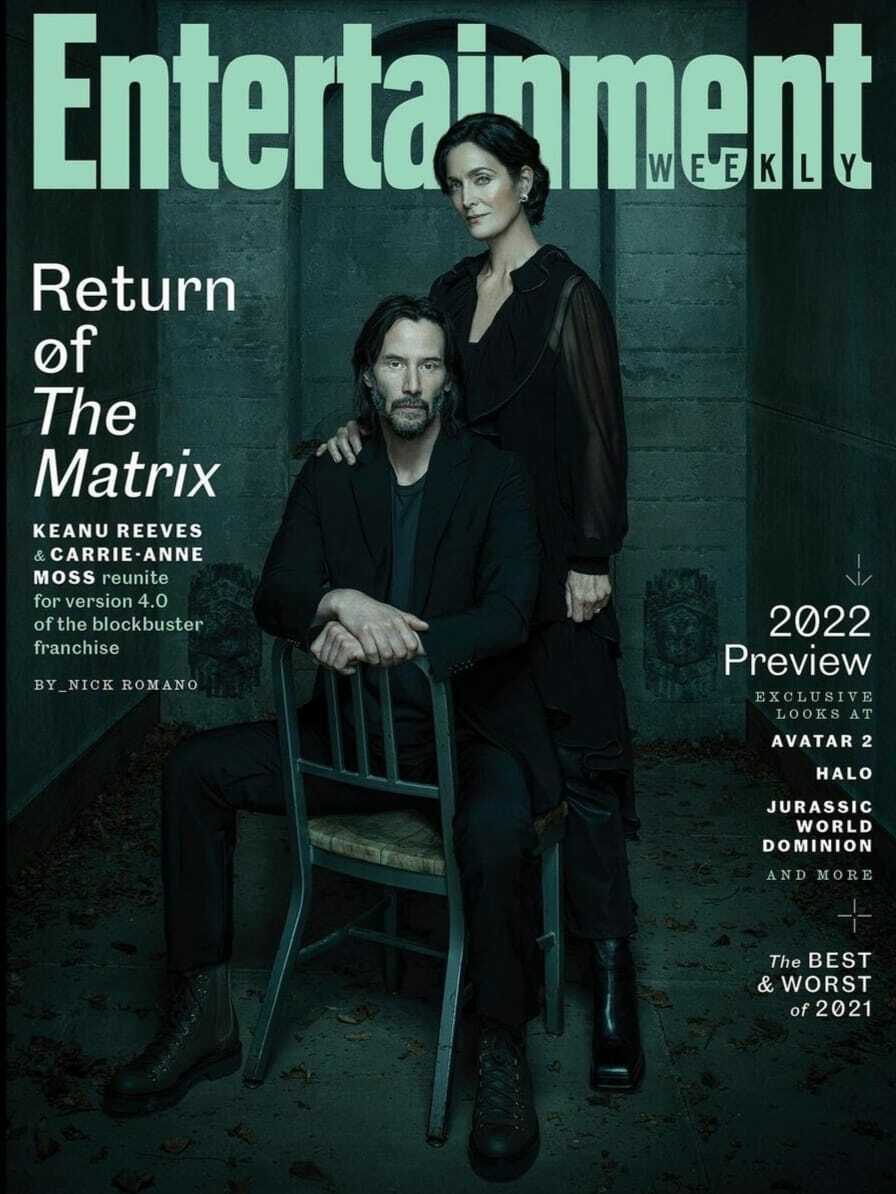 THE MATRIX - KEANU REEVES & CARRIE ANNE MOSS ENTERTAINMENT WEEKLY - JA YourCelebrityMagazines