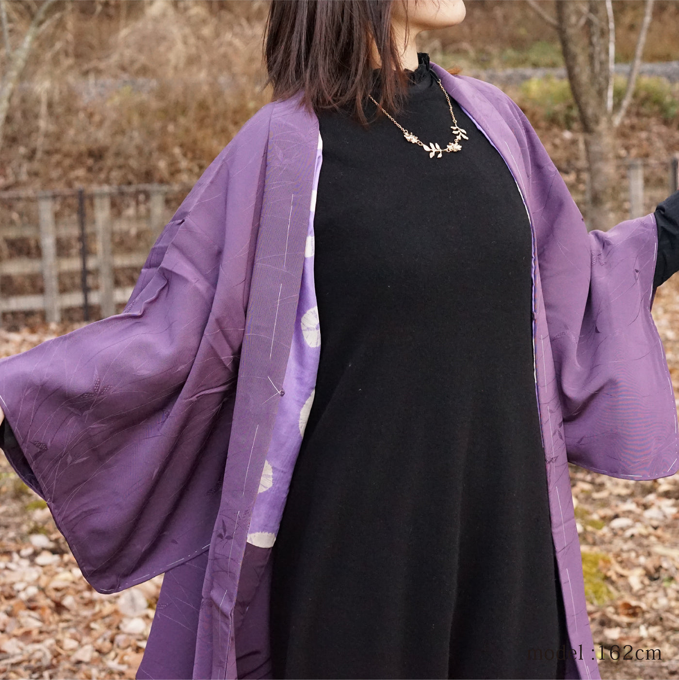 Feminine purple color haori ,Japanese vintage kimono,womens haori