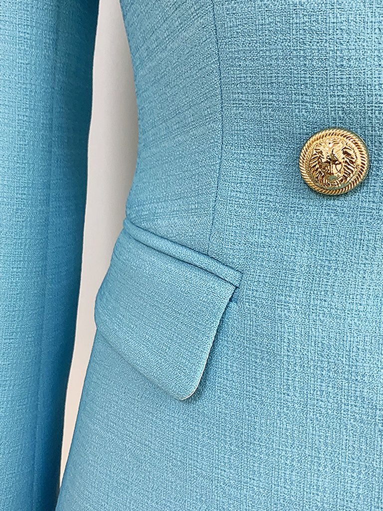 Double-Breasted Blazer in Light Blue – ZCRAVE
