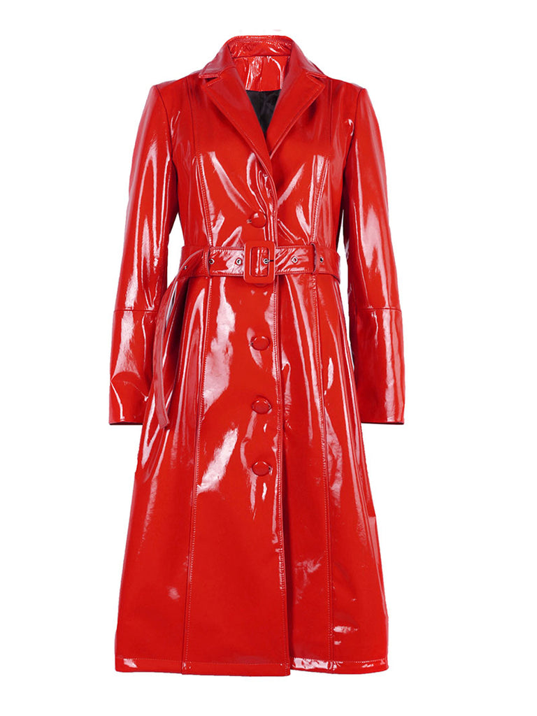 Genuine Patent Leather Trench Coat – ZCRAVE