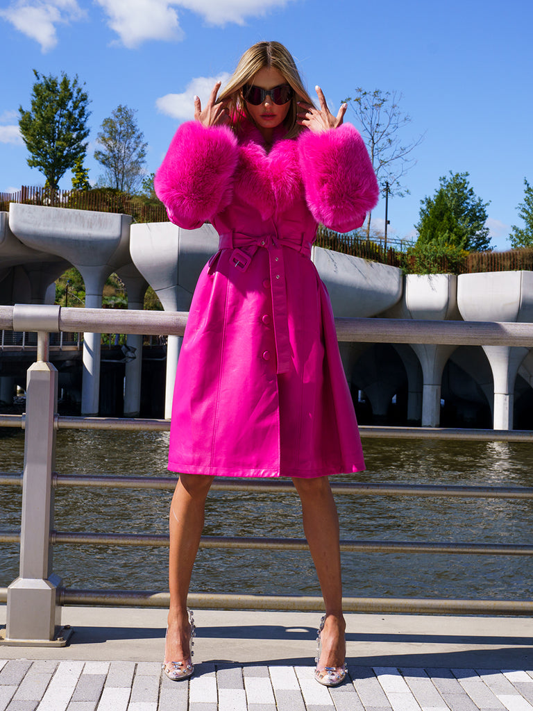 LADY PINK Fur Foxy Leather Coat – ZCRAVE