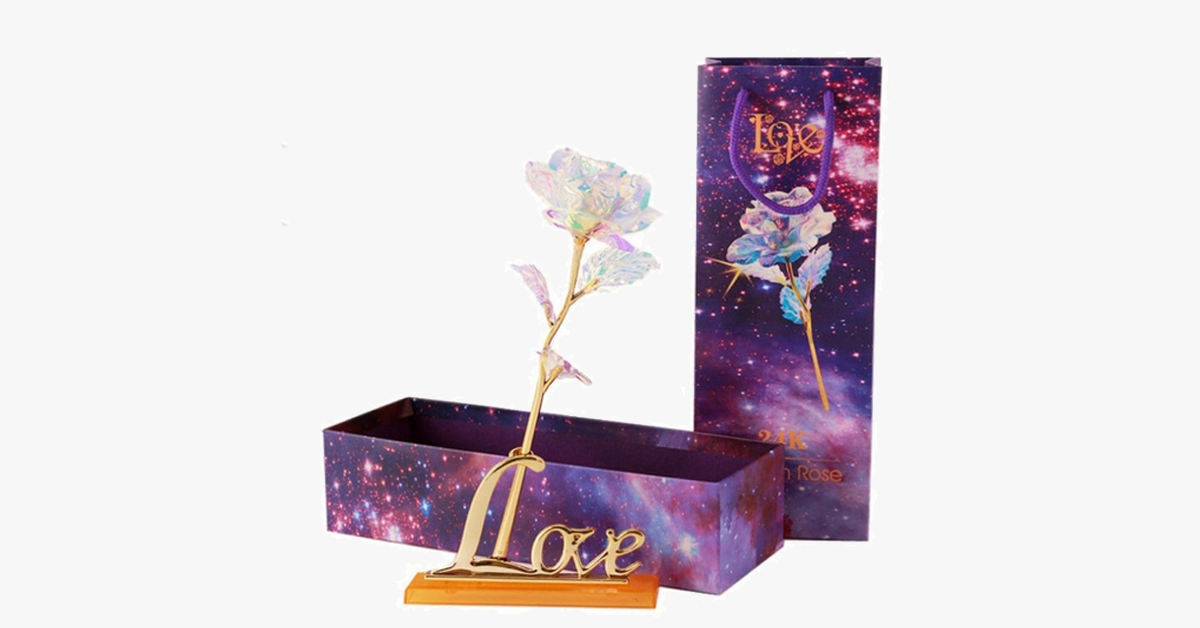 24K Foil Plated Valentine Rose