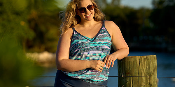 Free Country Plus Size 2 Piece Swim Set (Blouson) - Sam's Club