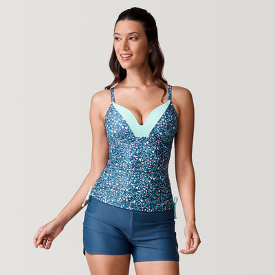 Women's Floral Paradise High Neck Tankini Top – Free Country