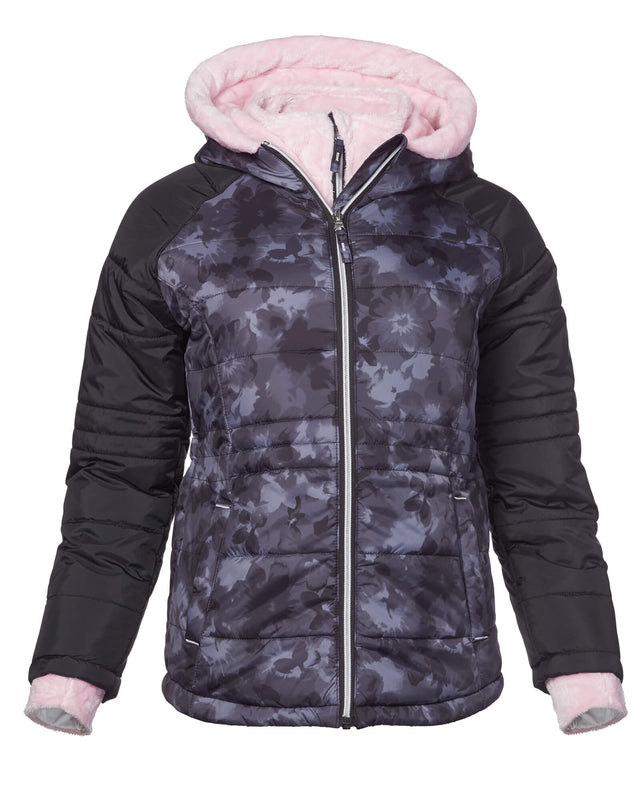 girls puffer jacket black