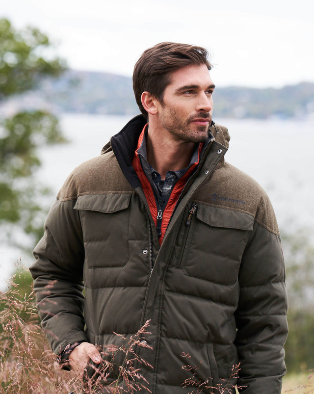 mens down quilted jacket