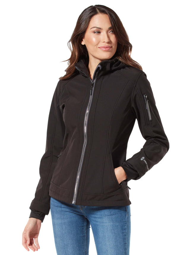 free country women's softshell jacket with detachable hood