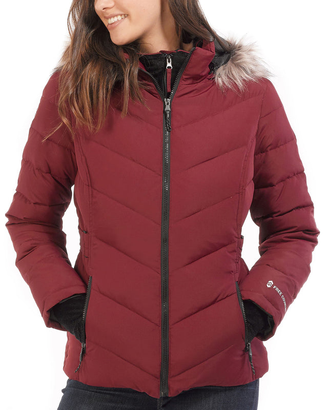 women's down coat with hood