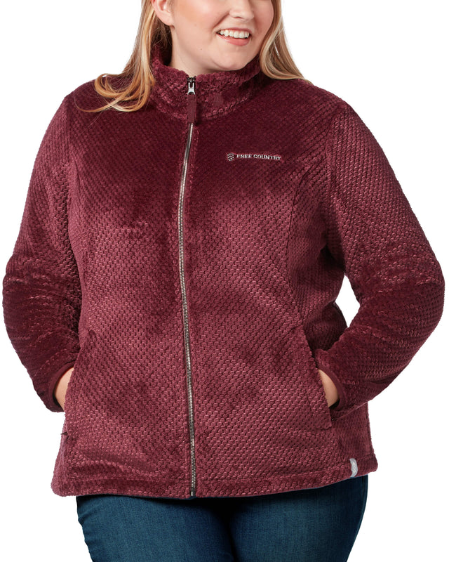 women's plus size hooded fleece jacket