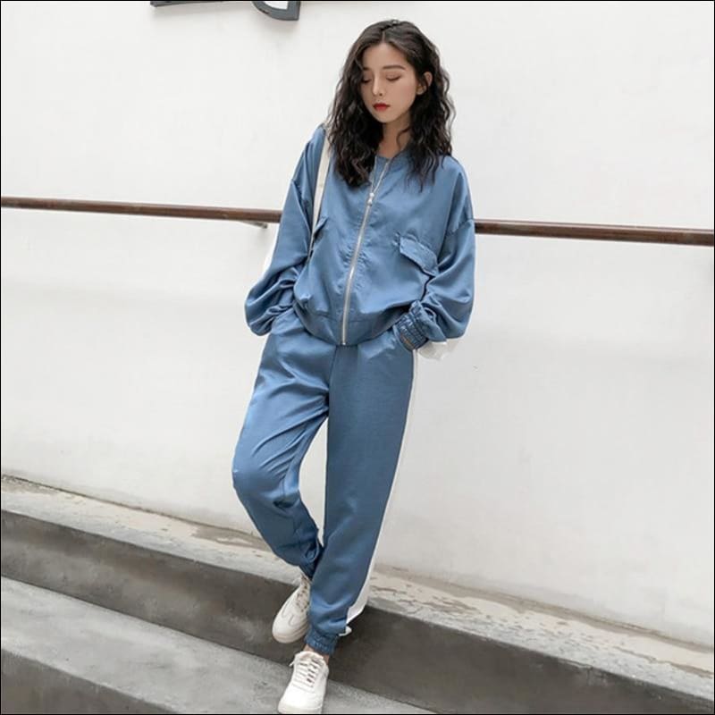 blue sweatsuit womens