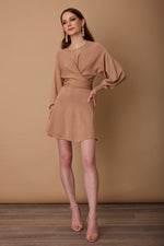 JoosTricot Honeydew Lurex Long Sleeve Mini Flared Polo Dress