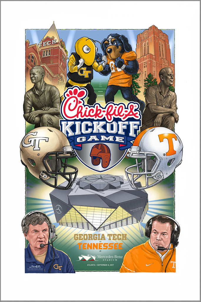poster 2017 ChickfilA Kickoff Game official art Tech vs