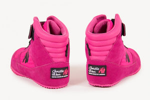 high top pink shoes