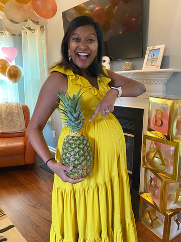 Fun fact - the baby is the size of a pineapple