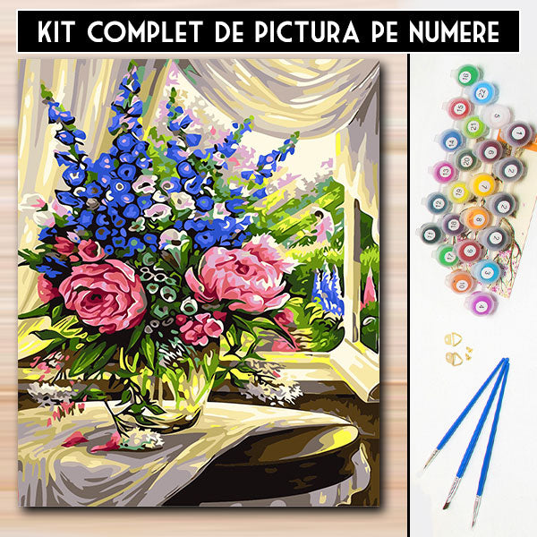 Kit Pictura Pe Numere - Mangaierea florilor